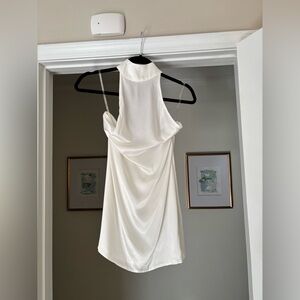 REVOLVE Ivory Satin Mini Dress